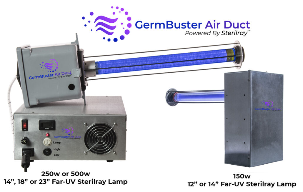 Picture of all sizes of the GermBuster Air Duct